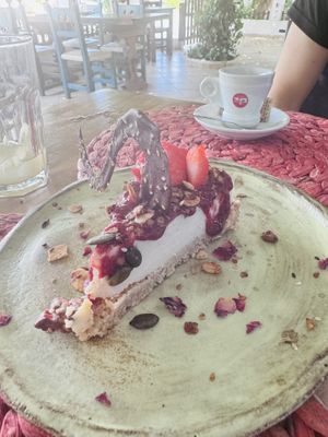 Tarta de queso vegano  at Esfigueral in Ibiza