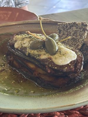 Aubergine lasagnaa  at Esfigueral in Ibiza