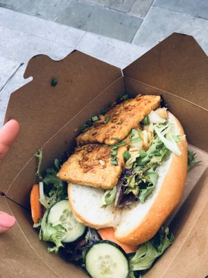 Lemongrass tofu po boy at Green Goddess in New Orleans