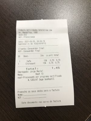 Costs at Confeitaria Símbolo in Vila Nova De Gaia