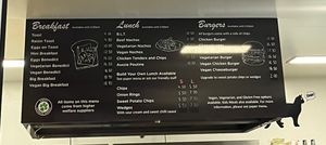 Food menu  at RSPCA Black Cat Café in Wacol