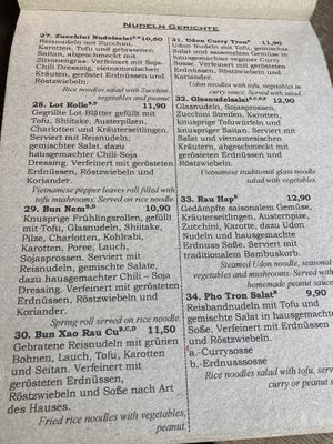 menu  at GAO Vegan in Leipzig