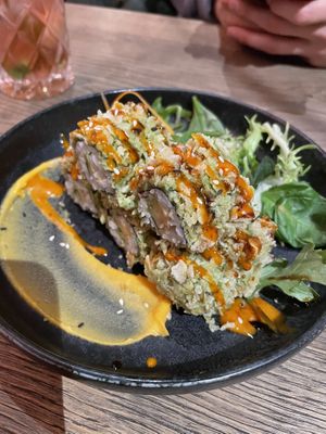 Appetizer (some kind of fried sushi rolls) really tasty   at GAO Vegan in Leipzig