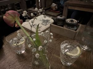 table  at GAO Vegan in Leipzig