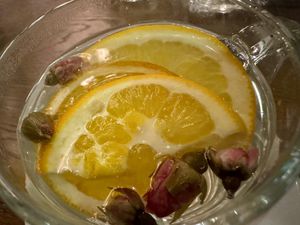 orange & rose tea #Veganuary at GAO Vegan in Leipzig