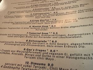 menu  at GAO Vegan in Leipzig