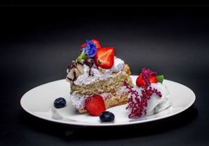 Three Milks Cake at Hummus Falafel in Playa Del Carmen