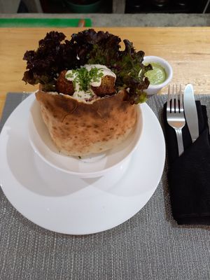 Falafel Pita at Hummus Falafel in Playa Del Carmen