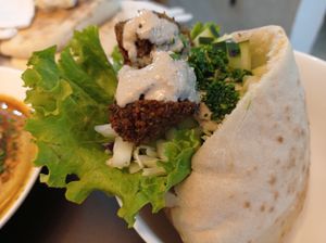 Pita felafel at Hummus Falafel in Playa Del Carmen