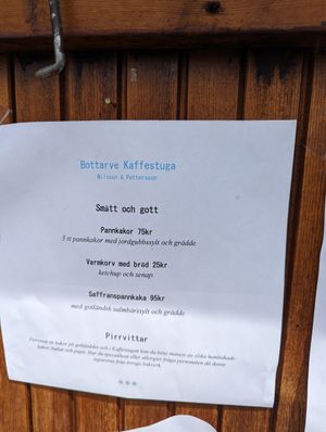 small stuff menu at Bottarve Gård in Burgsvik