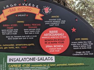 Snacks at Lago Verde in San Vincenzo