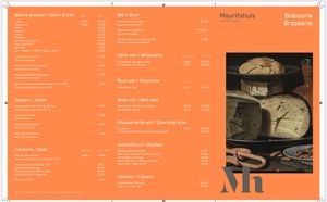 Menu 12-7-2021 at Brasserie Mauritshuis in The Hague