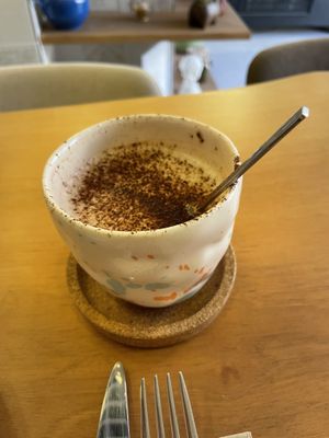 Almond milk with chocolate  at Noon Good Food in Urla