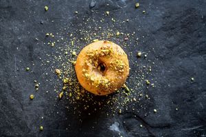 Vegan Pistachio, Almond & Cardamom Doughnut at Knead a Little Love in East London