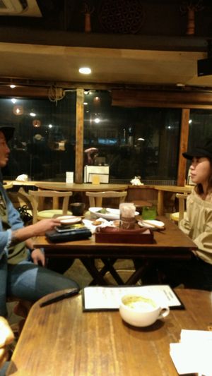 tables - the ones in front of the windows have a magnificent view of Yuigahama beach!  at Magokoro in Kamakura