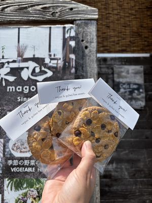 Vegan choc chip cookies   at Magokoro in Kamakura
