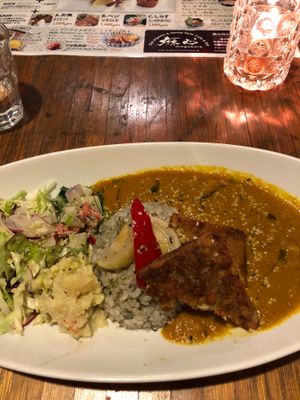 Vegan curry with tempeh at Magokoro in Kamakura