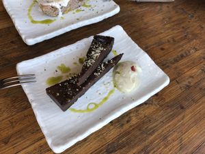 Tofu brownie cake at Magokoro in Kamakura