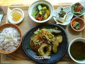 Lunch plate 1280yen. at Magokoro in Kamakura