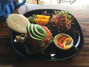 Vegan Pancake Burger - so tasty!!! at Magokoro in Kamakura