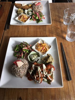 Vegan Tempeh plate at Magokoro in Kamakura