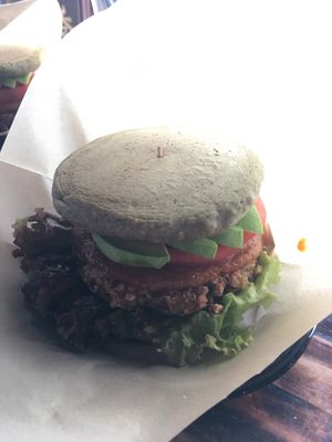 Hemp pancake burger at Magokoro in Kamakura