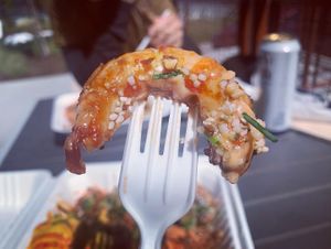 Vegan Shrimp made from Konjac Root!  at Hippie Hibachi in Atlanta