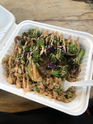 Veggie hibachi with yum yum sauce  at Hippie Hibachi in Atlanta