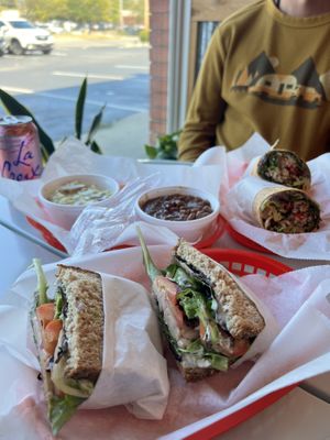 White bean club & power burrito  at Juicy's Wellness Cafe in Cookeville
