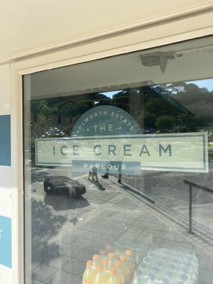 Business name at Lulworth Estate Ice Cream Parlour in Wareham