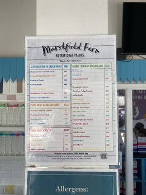 Nutritional information   at Lulworth Estate Ice Cream Parlour in Wareham