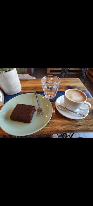 Coffee and brownie at Andromeda Coffee And Tea in Sandanski