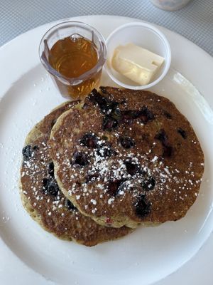 Buckwheat pancakes with blueberries and vegan butter  at Georgie's Diner in West Haven