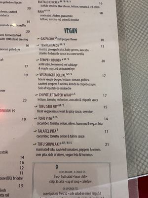 Vegan options   at Georgie's Diner in West Haven