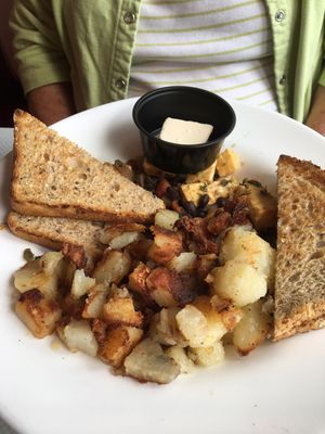 Tofu scramble with home fries  at Georgie's Diner in West Haven
