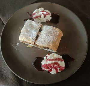 Vegan Apple Strudel at Locanda Mandi in Fusine In Valromana