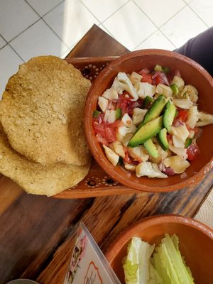 Mushroom and cauliflower ceviche. at Soltribe Cuisine in San Miguel De Allende