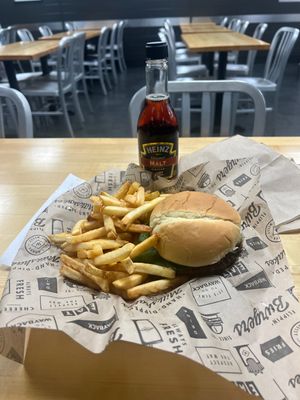 Impossible burger and fries    at Wayback Burgers in Spartanburg