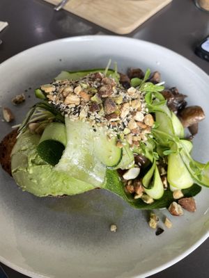 Smashed Avo with mushrooms  at Eighty/twenty in Belconnen