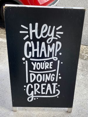 Sign outside cafe.   at Enoki Coffee & Co in Stafford Heights