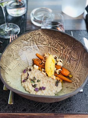 Menu in 4 plates: main course at A La Chaume de mon Pere in Gerardmer