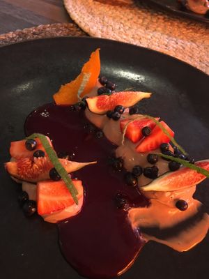 Crème et fruits frais  at A La Chaume de mon Pere in Gerardmer