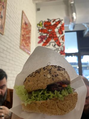 Tempeh burger  at Krowarzywa - Chmielna in Warsaw