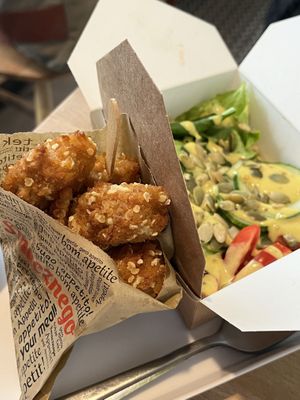 strips and a small salad  at Krowarzywa - Chmielna in Warsaw