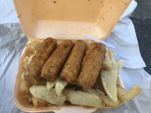 Sausage Supper at The West End Cafe in Isle Of Bute