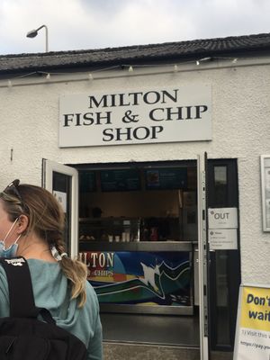 Chippy shop at Milton Fish and Chips in Tenby