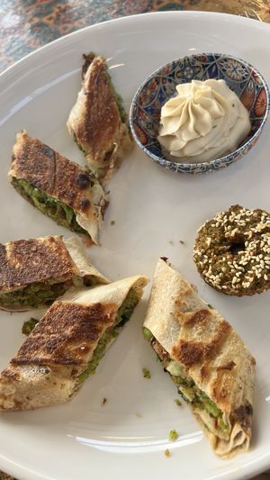 Falafel wrap with hummus   at Arada Cafe in Istanbul