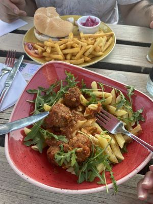 Vegan meatballs at Balfour Arms in Sidmouth