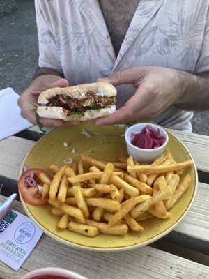 Jackfruit burger at Balfour Arms in Sidmouth