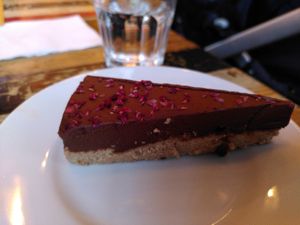 Chocolate and raspberry torte (March 2024) at Lounges - Athro Lounge in Aberystwyth